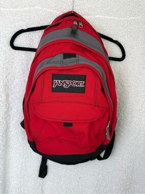 Jansport Red and Gray Men's Backpack — Classic Everyday Pack